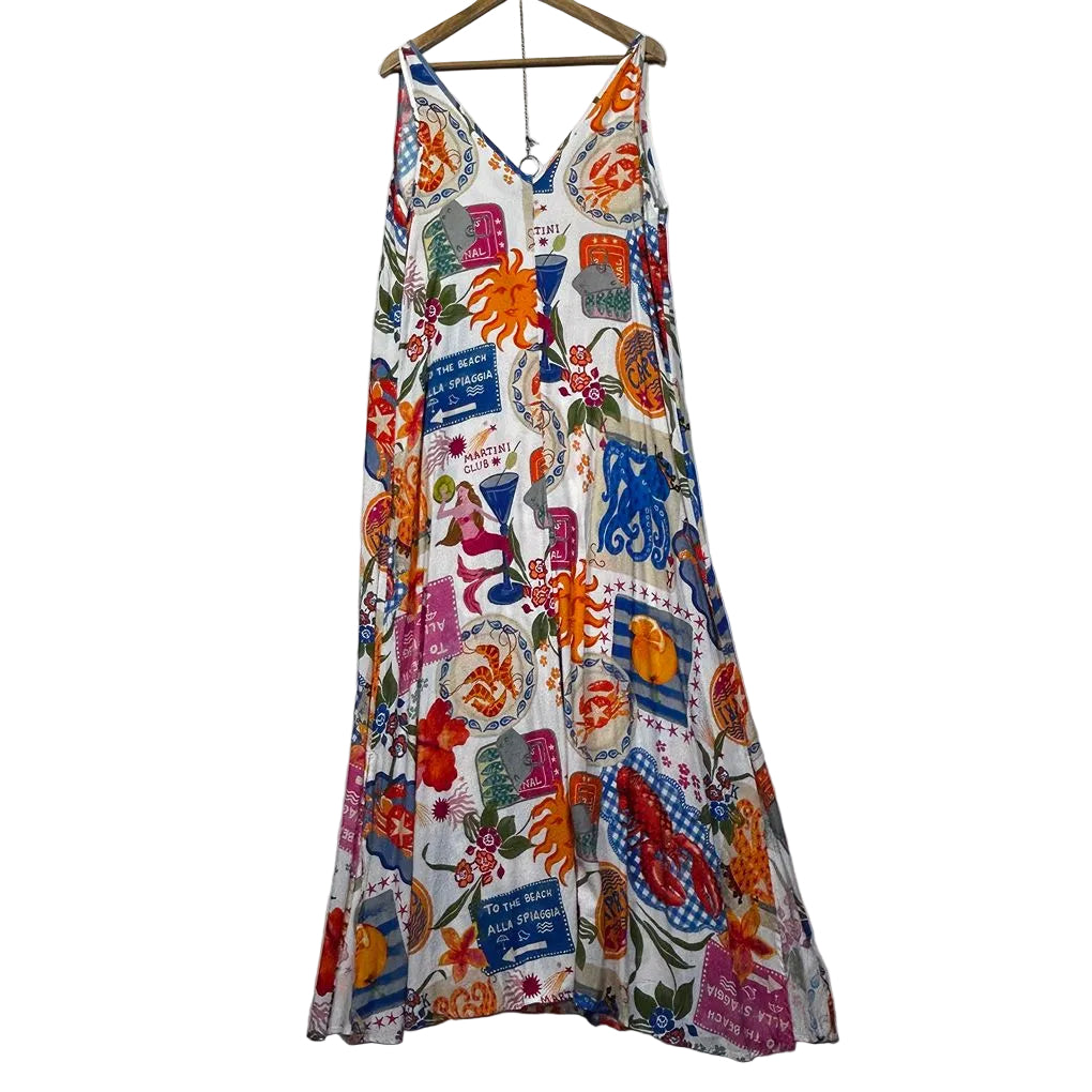 Abel The Label Multicoloured Print Maxi Dress - Size XL