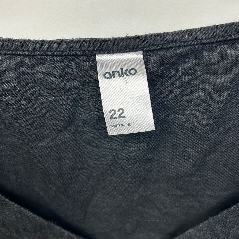 Anko Black Plus Size Linen Top - Size 22