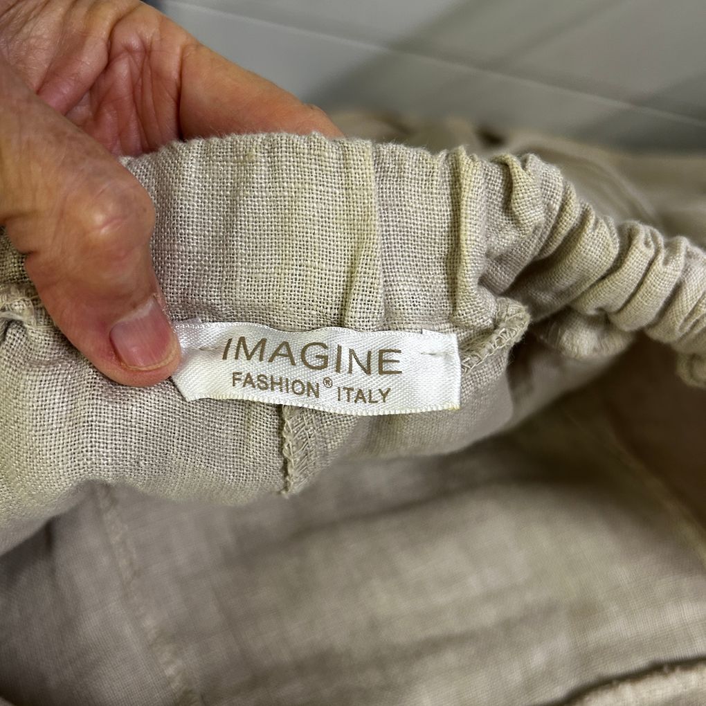 Imagine Beige Linen Jacket and Pants Set - Size M/L