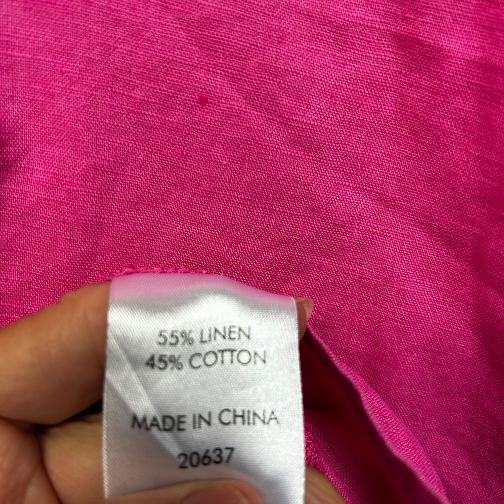 Suzanne Grae Linen Pink Linen Top - Size 14