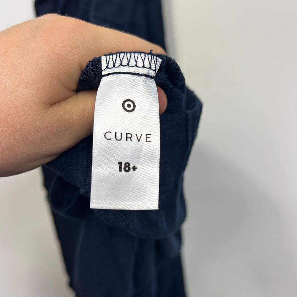 Target Curve Navy Plus Size Linen Shorts - Size 18