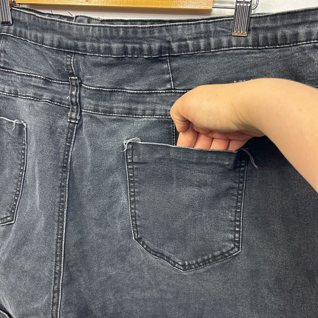 City Chic Black Plus Size Denim Shorts - Size 22