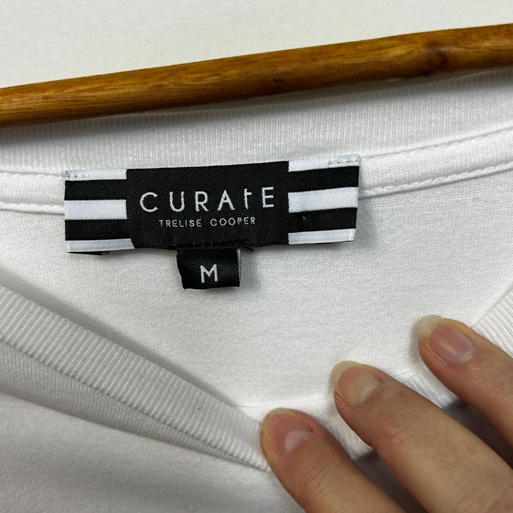 Curate Treslie Cooper White Cotton Frill Top - Size M ebay