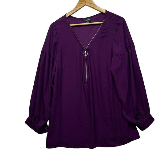 City Chic Long Sleeve Top - Size S
