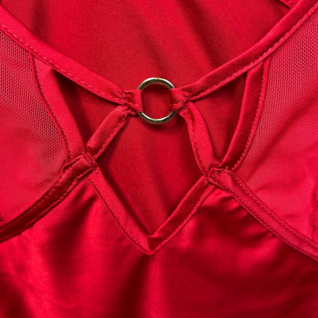 Bras N Things Red Satin Chemise - Size 20