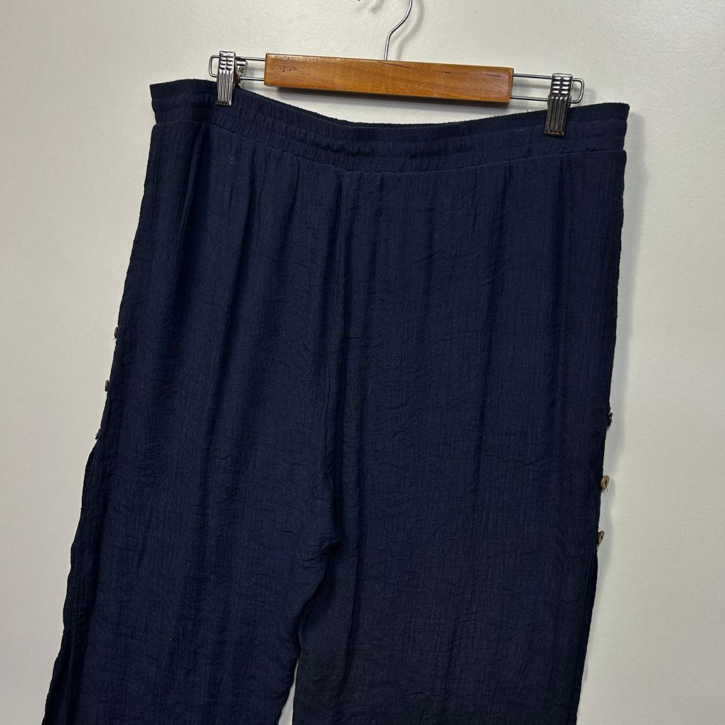 Missy Q Navy Layered Cotton Pants - Size 16
