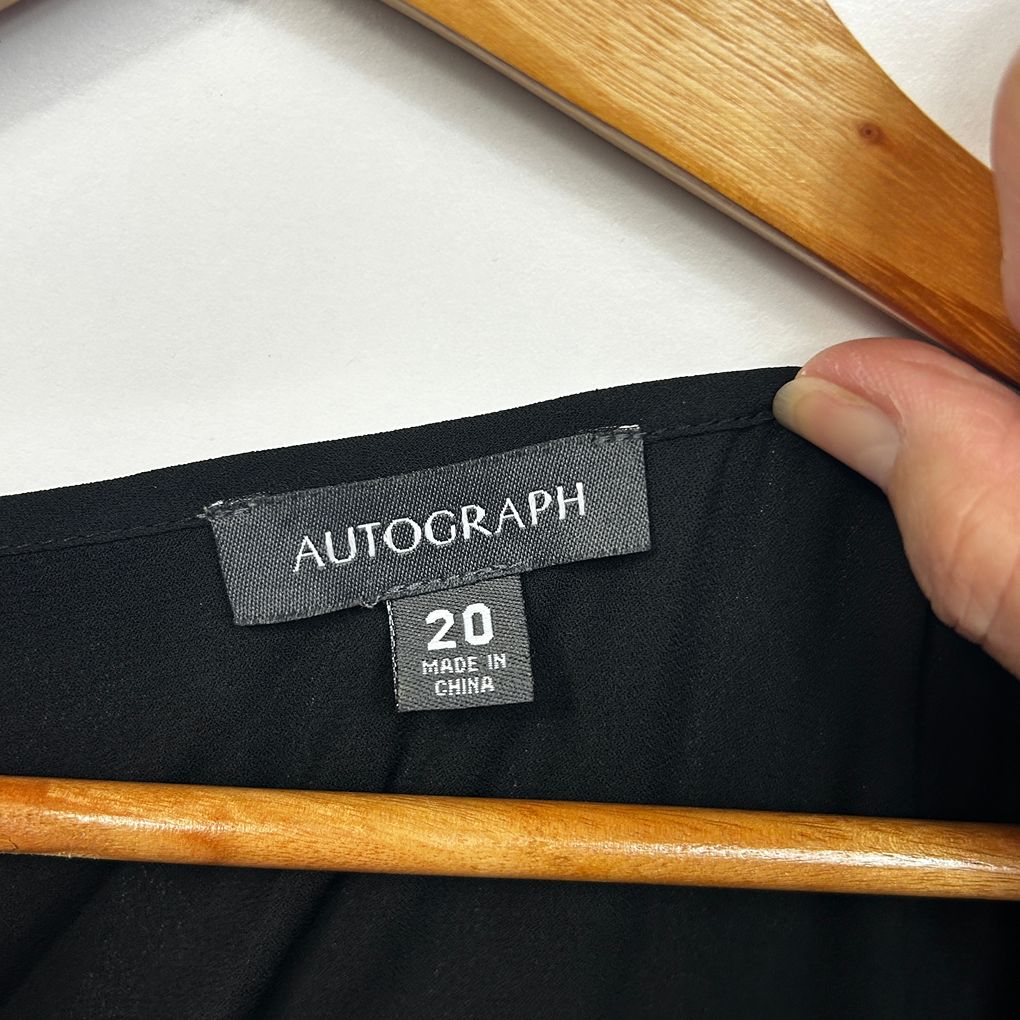Autograph Black Frill Sleeve Top - Size 20
