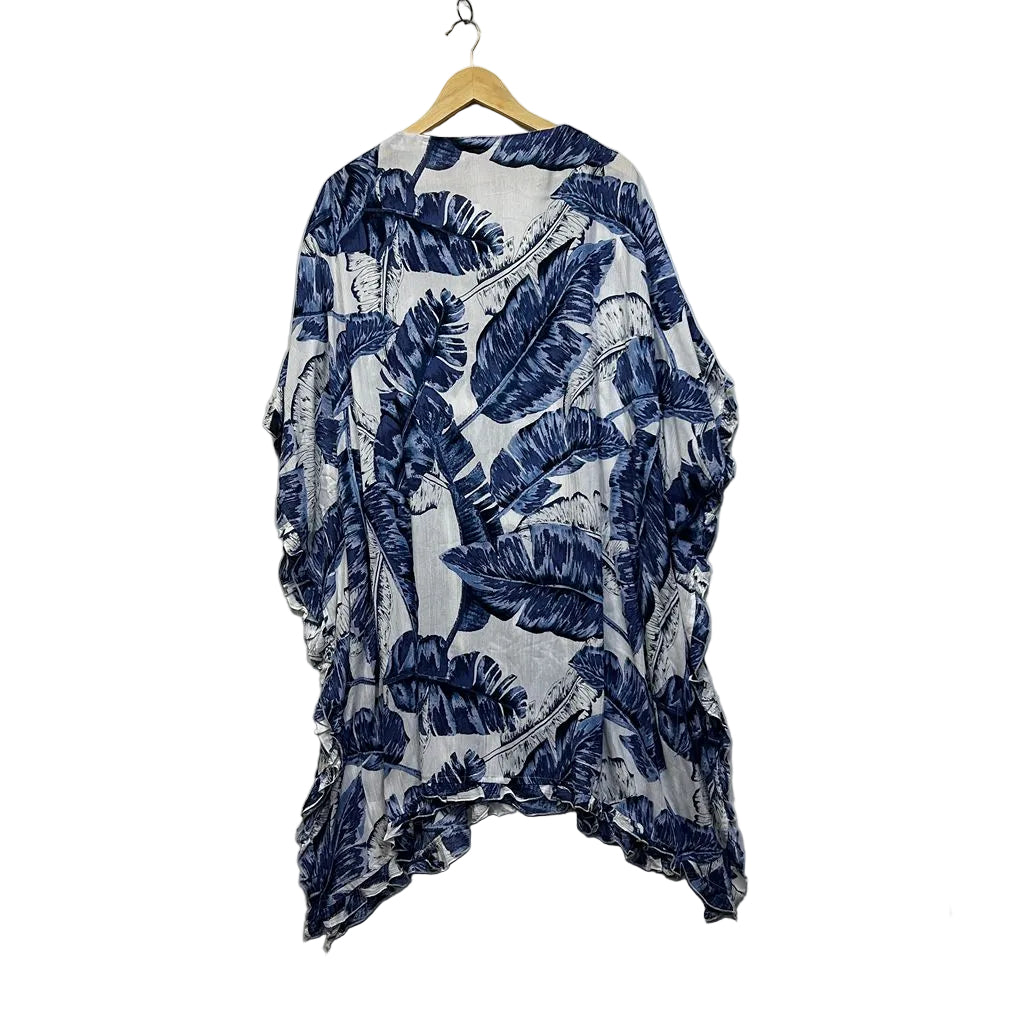 Millers Blue and White Palm Print Top - Size 20