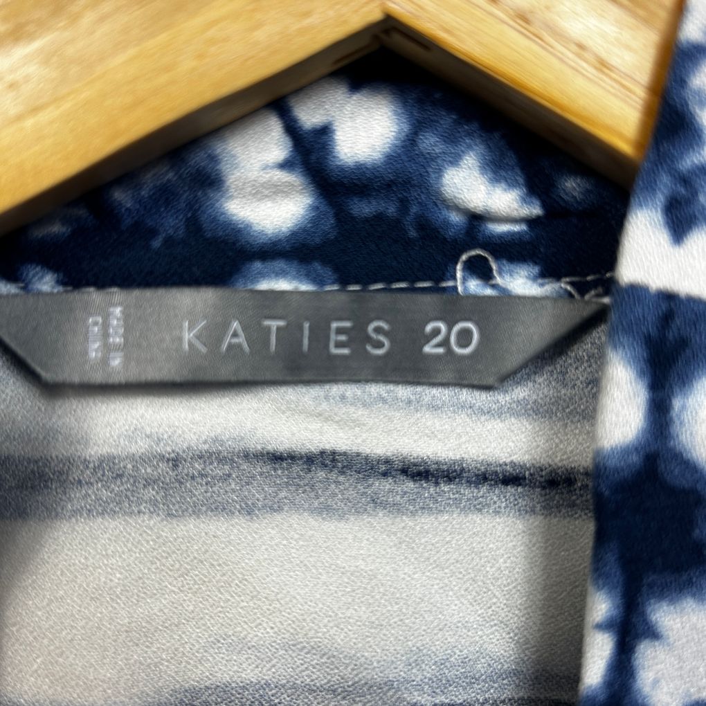 Katies Navy White Print Kimono - Size 20