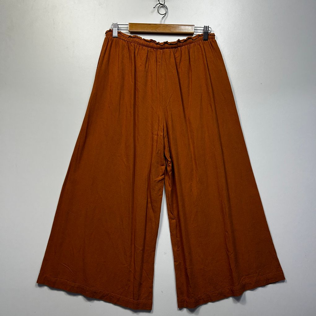 Iris Max Rust Linen Wide Leg Pants - Size 14