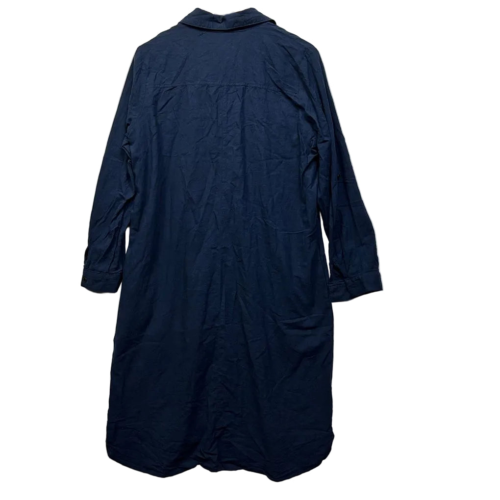 Silver Wishes Navy Linen Shirt Dress - Size 16