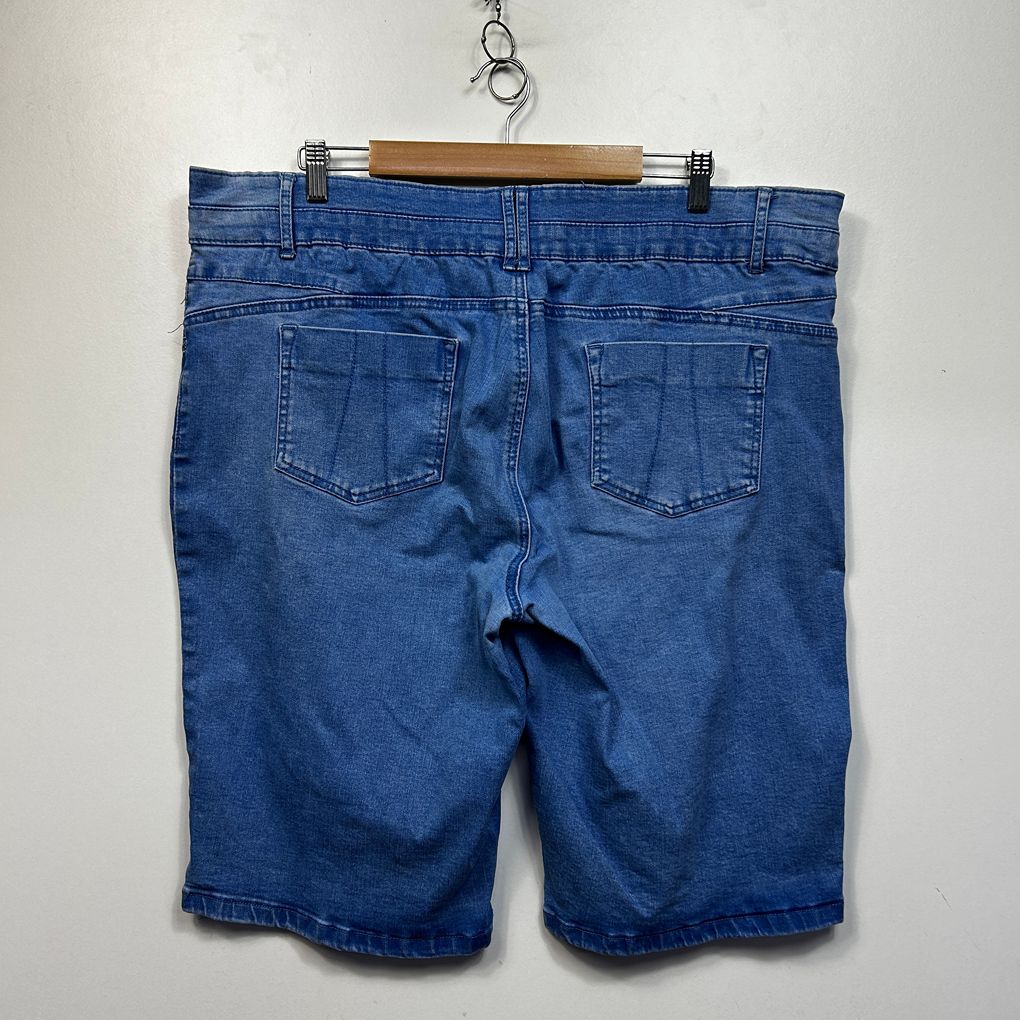 Rockmans Blue Plus Size Denim Shorts - Size 20