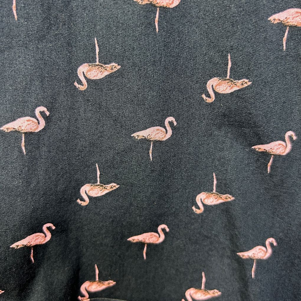 Johnny Bigg Navy Flamingo Print Cotton Short Sleeve Shirt - Size 6XL
