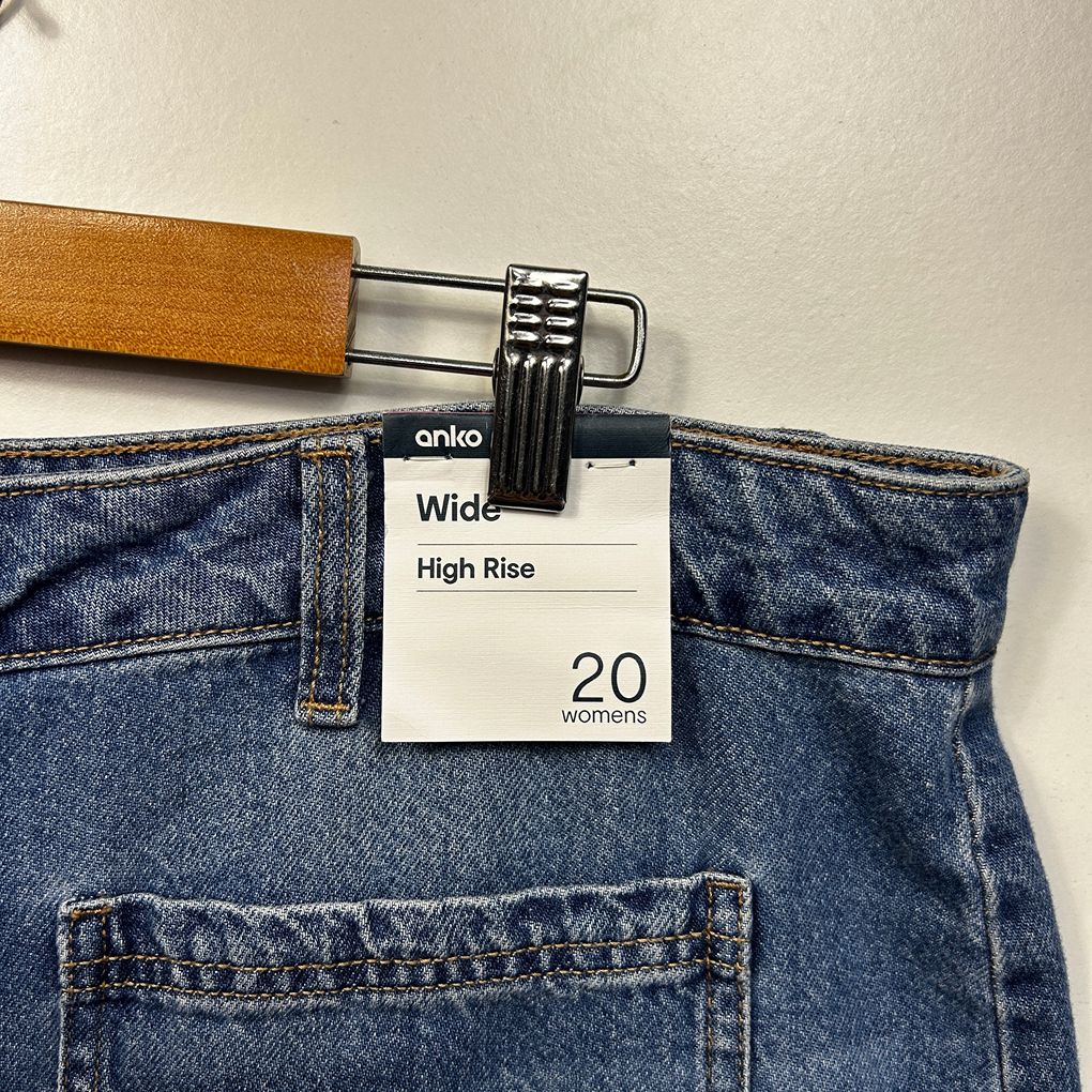 Anko Blue Plus Size Wide Leg Jeans - Size 20