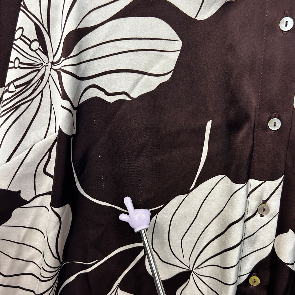 Target Curve Brown Floral Shirt - Size 16