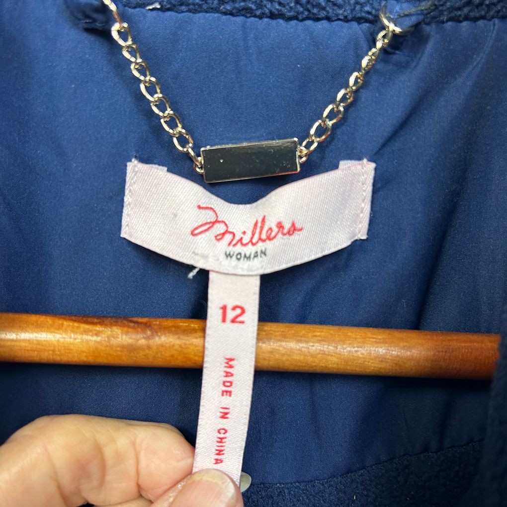 Millers Navy Quilted Jacket - Size 12
