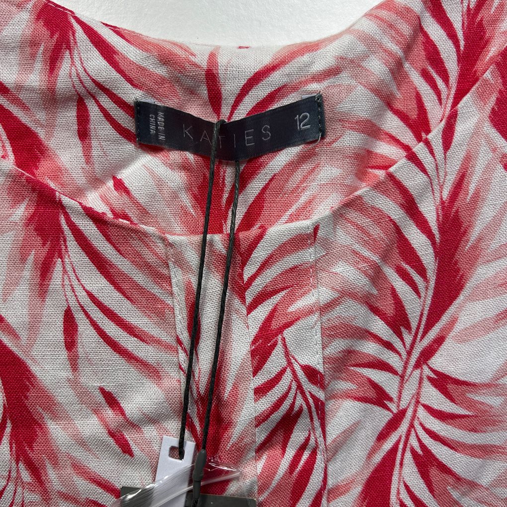 Katies Red Linen Sleeveless Top - Size 12