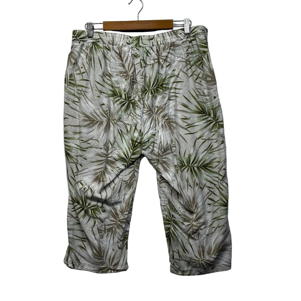 Rockmans Cream Leaf Linen Pants - Size 18