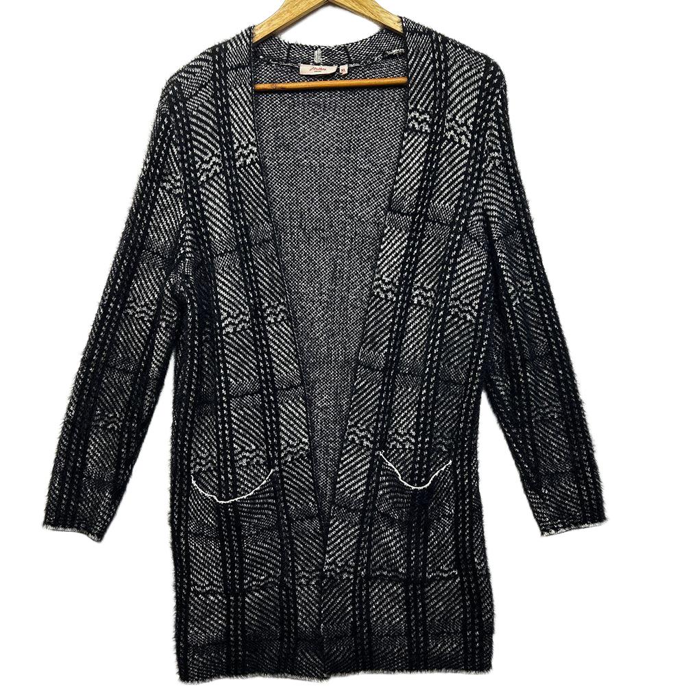 Millers Black White Check Cardigan - Size XL