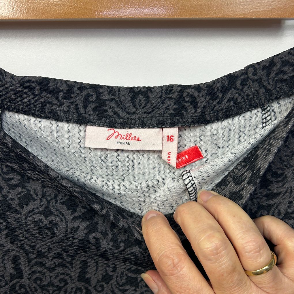 Millers Black A-line Skirt - Size 16
