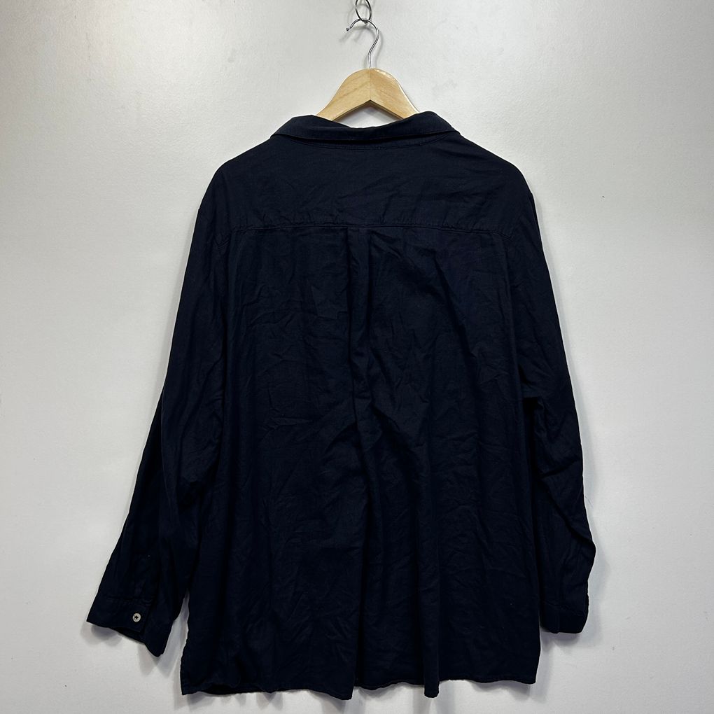 Suzanne Grae Black Plus Size Linen Shirt - Size 24