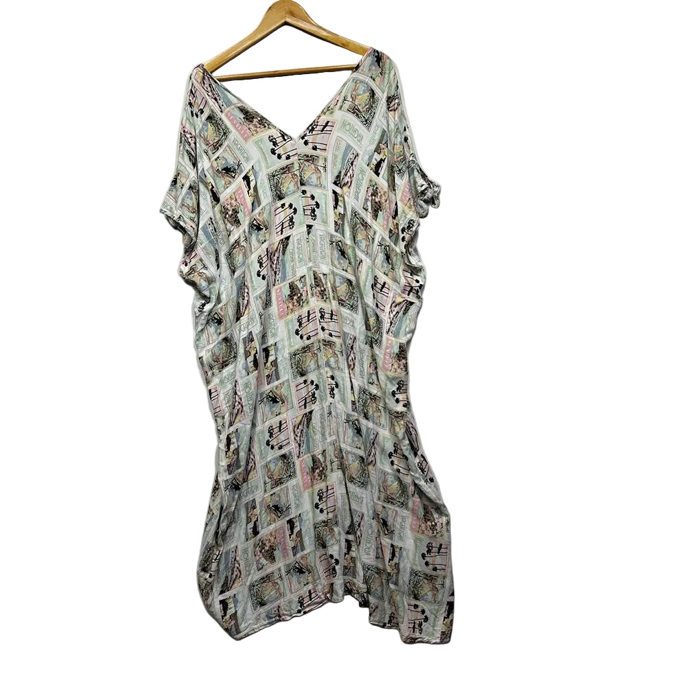 Autograph Multicoloured Print Kaftan Dress - Size 24
