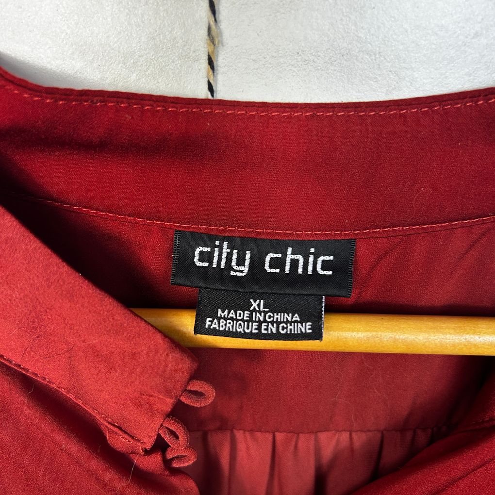 City Chic Red Pleated Maxi Dress - Size 22/XL