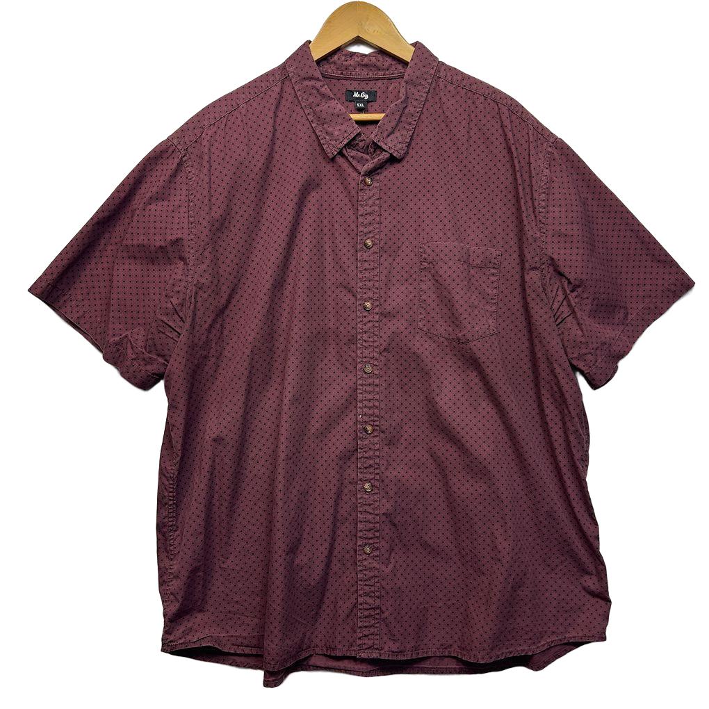 Mr Big Burgundy Cotton Short Sleeve Shirt - Size 5XL