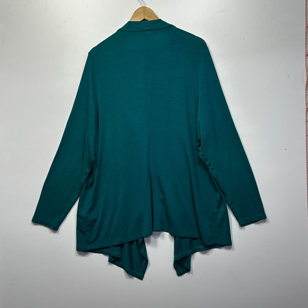 Vintage Postie Teal Waterfall Wool Blend Cardigan - Size 24