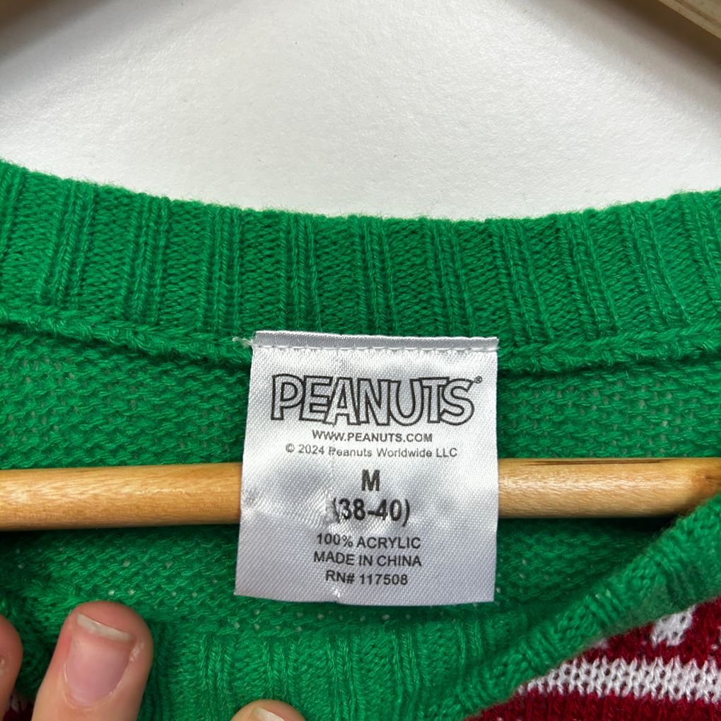Peanuts Green Christmas Jumper - Size M/12