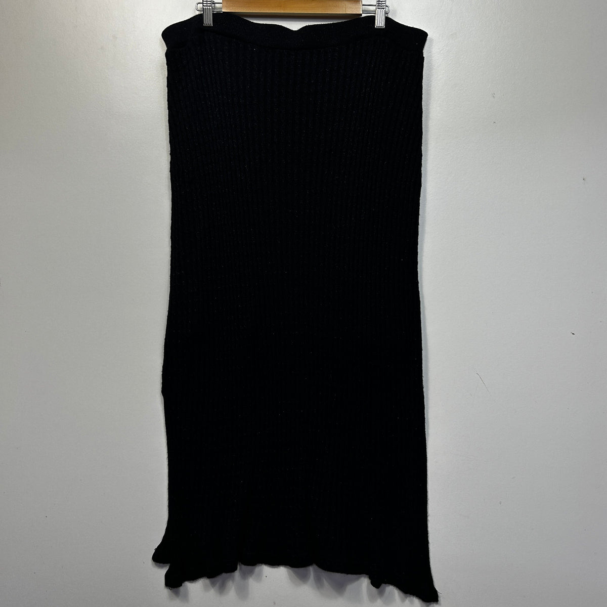 Estelle Black Plus Size Metallic Knit Maxi Skirt - Size 20