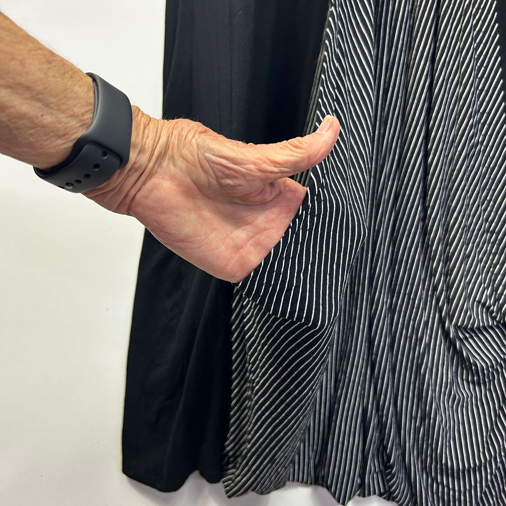 Black and White Striped Dress - Size 18/20