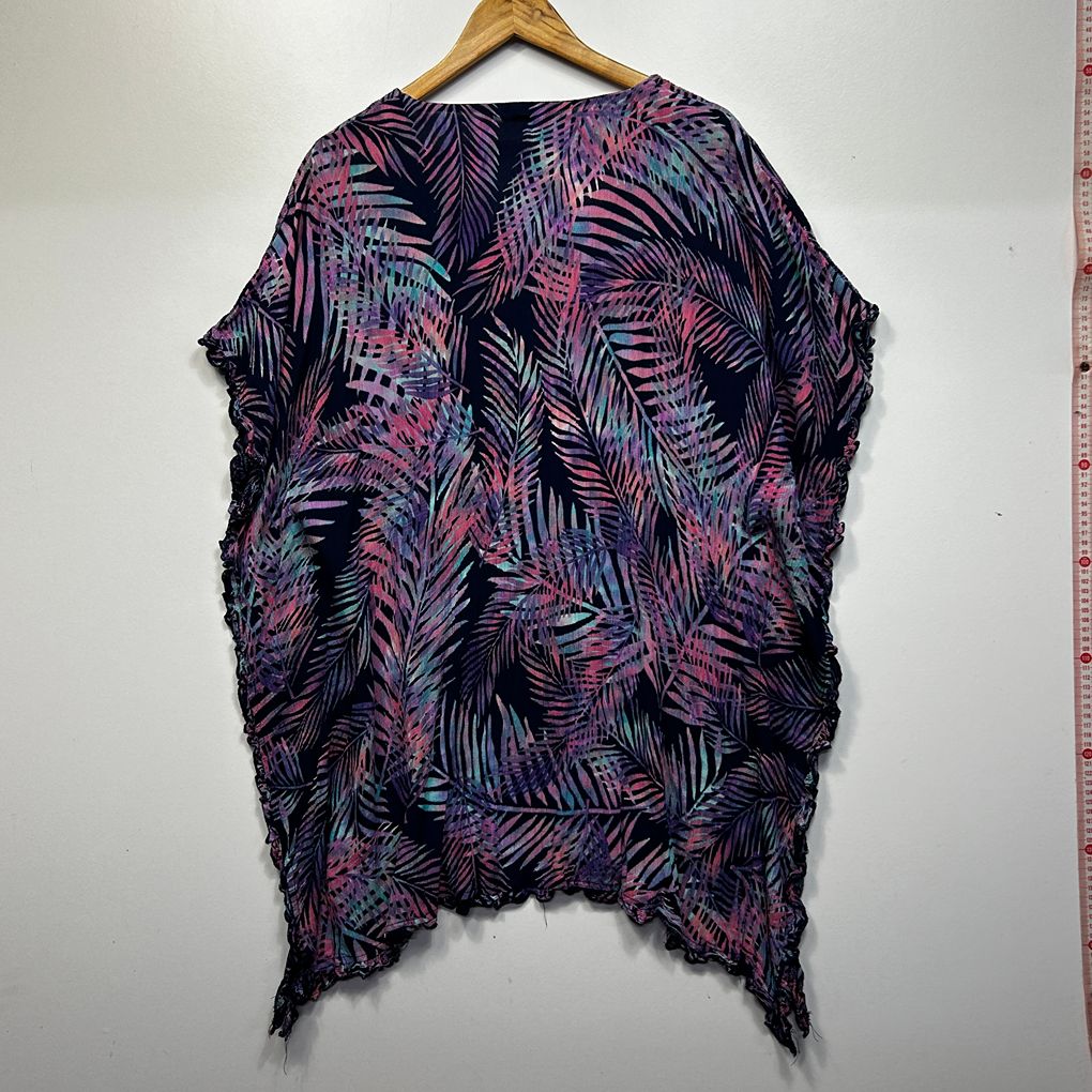 Millers Purple Palm Print Kaftan Top - Size 20