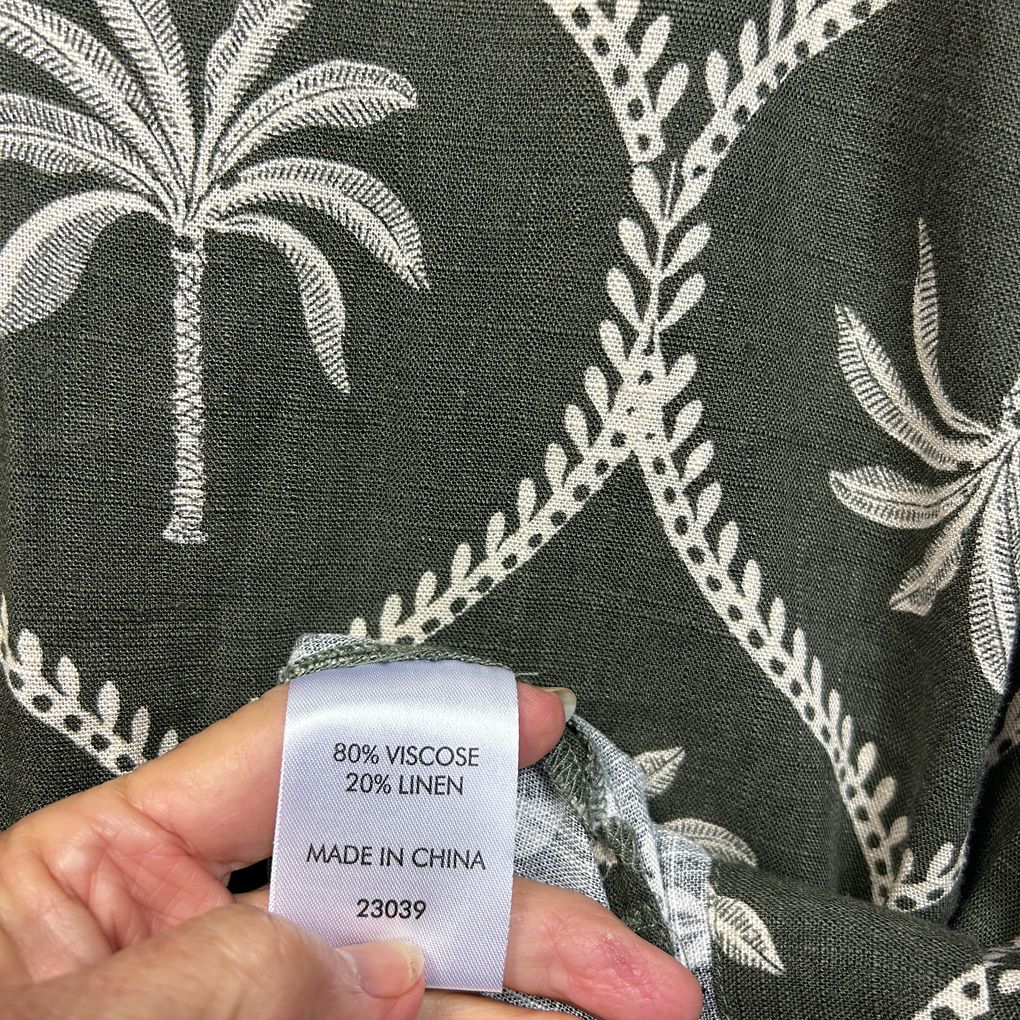 Suzanne Grae Khaki Linen Two Piece Set - Size 16/18