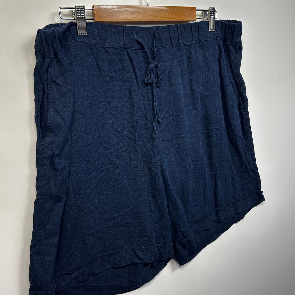 Target Curve Navy Plus Size Linen Shorts - Size 18