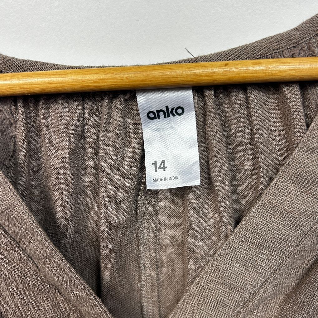 Anko Brown Linen Dress - Size 14