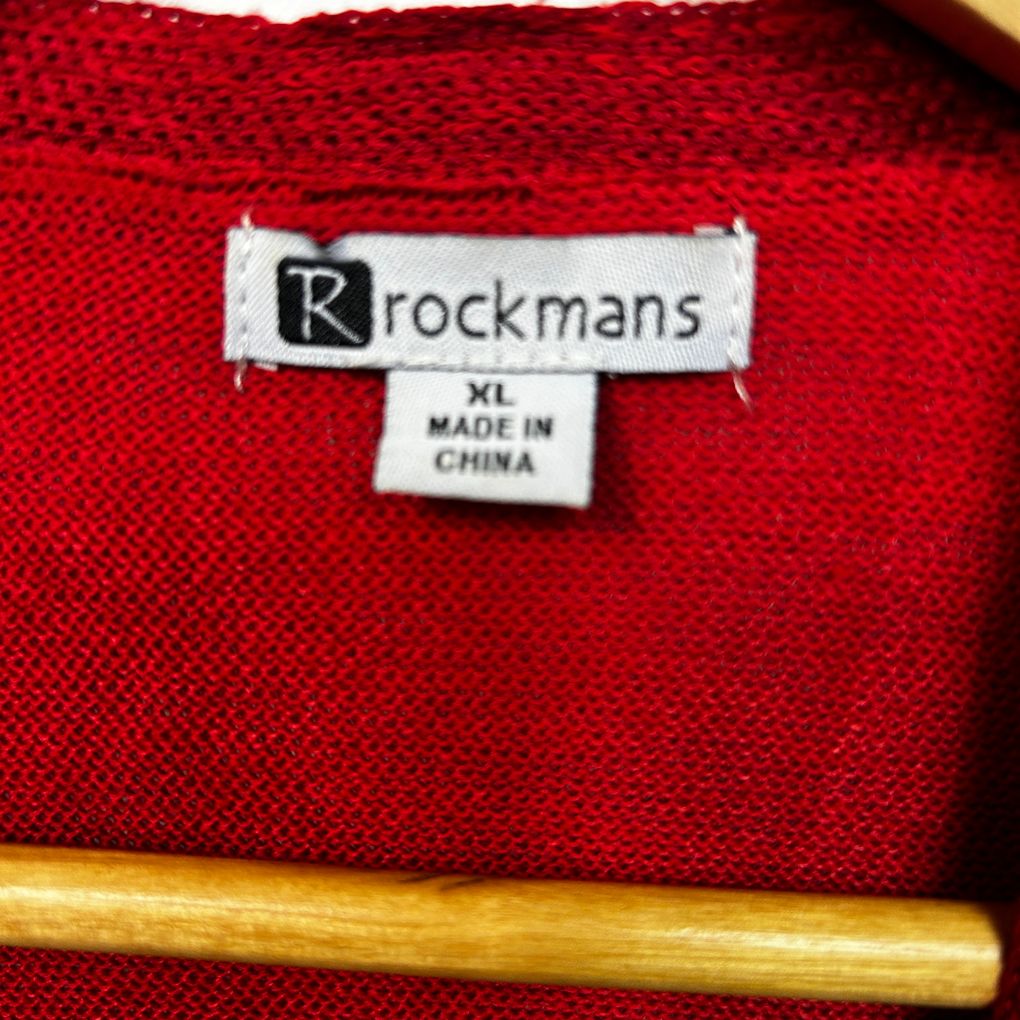 Rockmans Red Knit Cardigan - Size XL