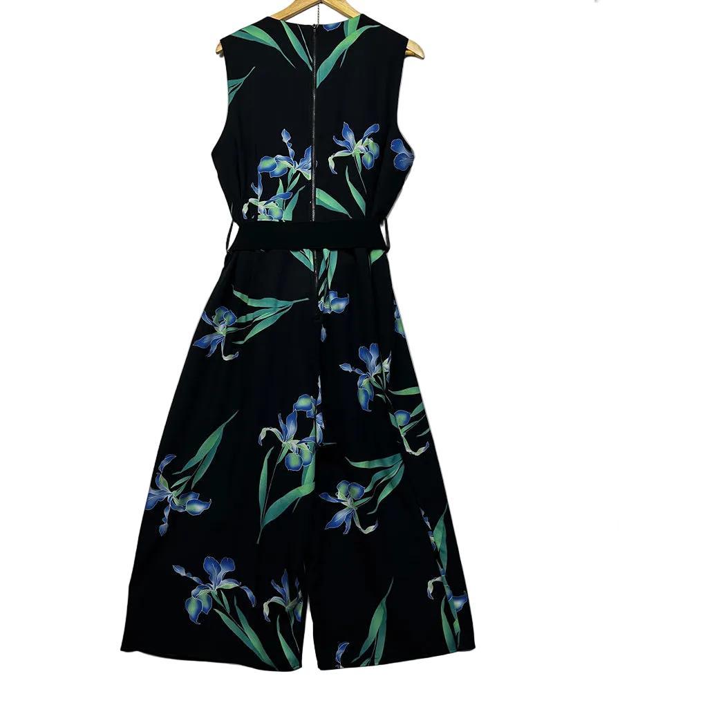 City Chic Black Floral Jumpsuit - Size 18/M