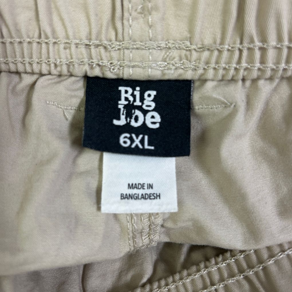 Big Joe Beige Cotton Cargo Shorts - Size 6XL