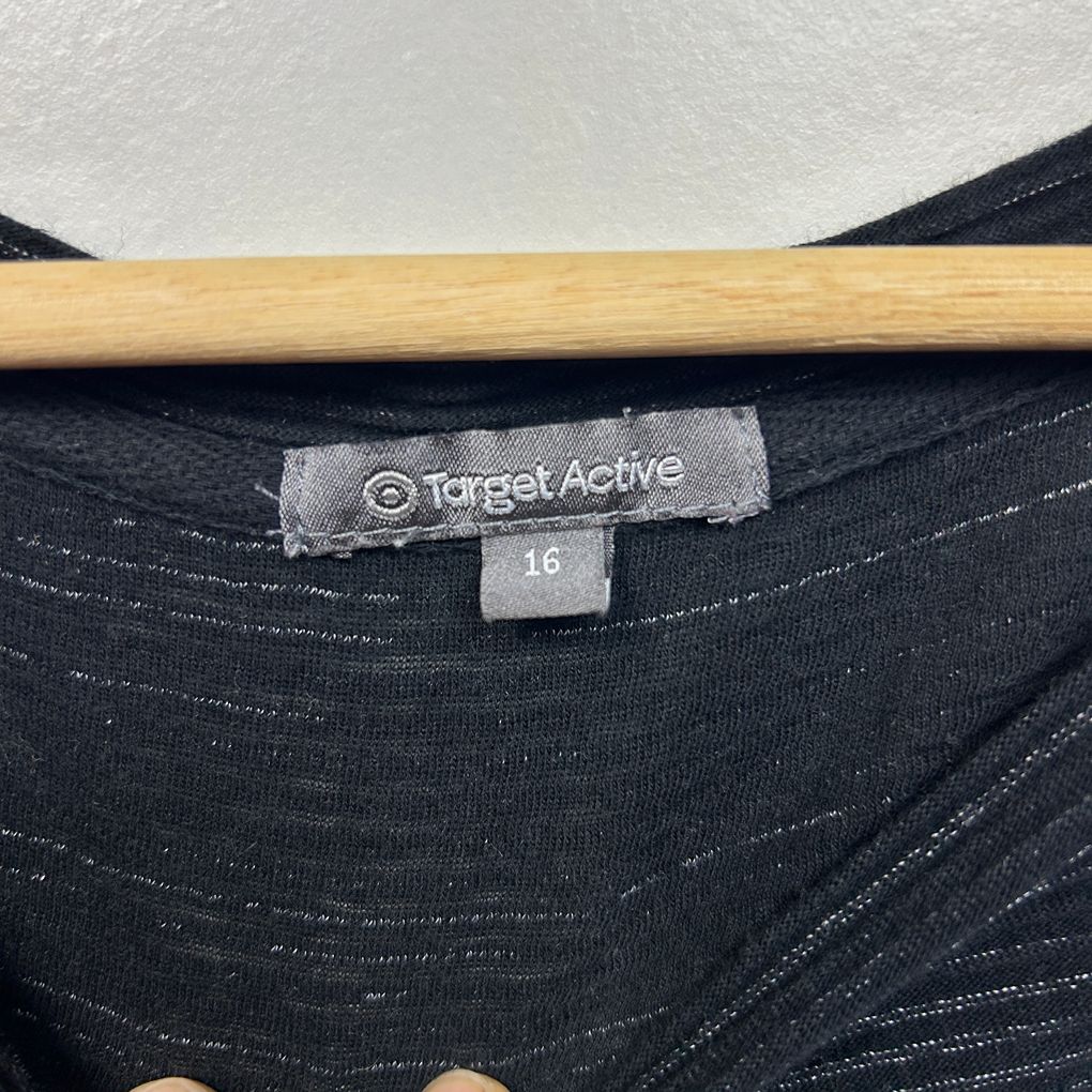Target Active Black Cotton Top - Size 16
