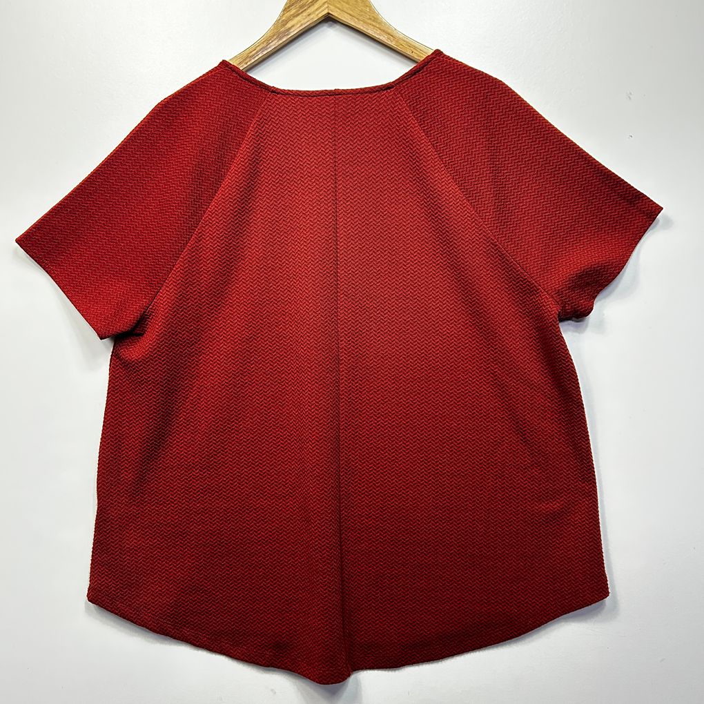Sussan Rust Red Textured Top - Size XL
