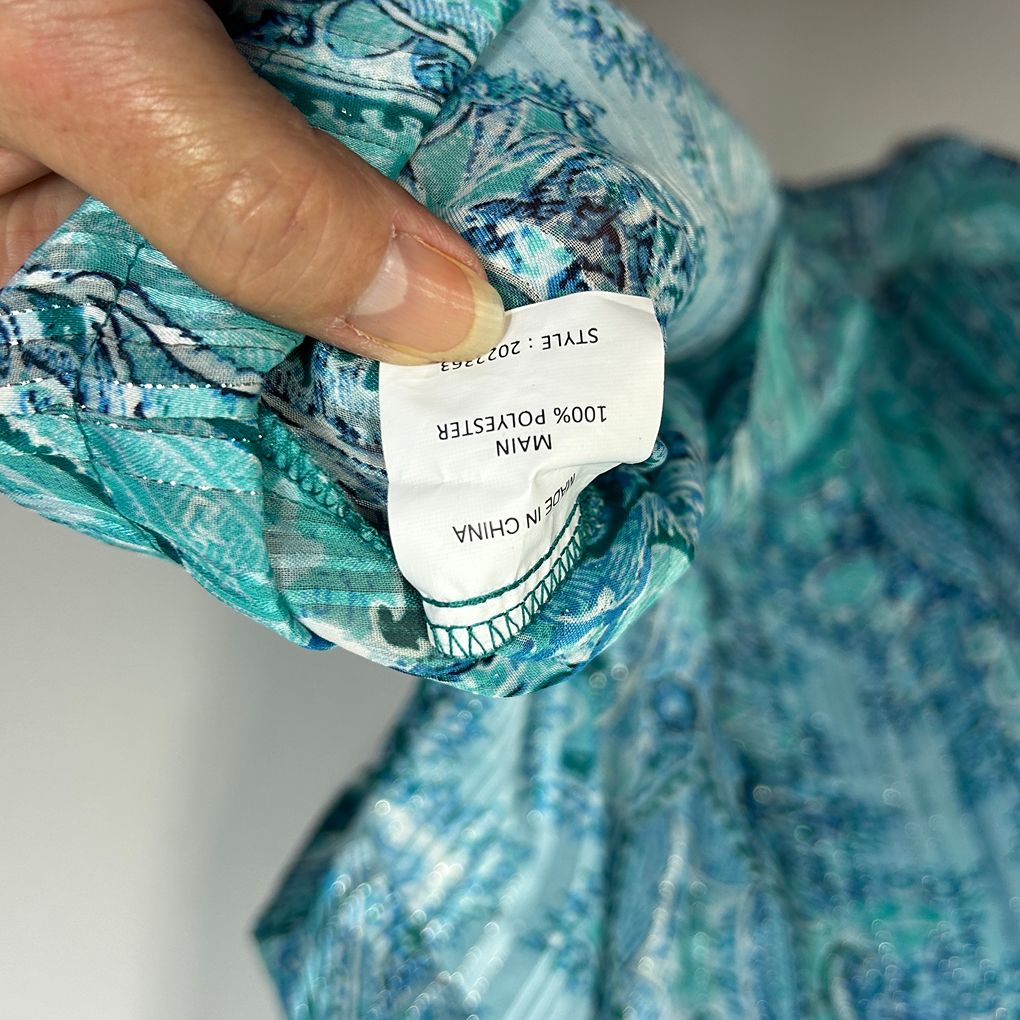 Autograph Teal Paisley Top - Size 22