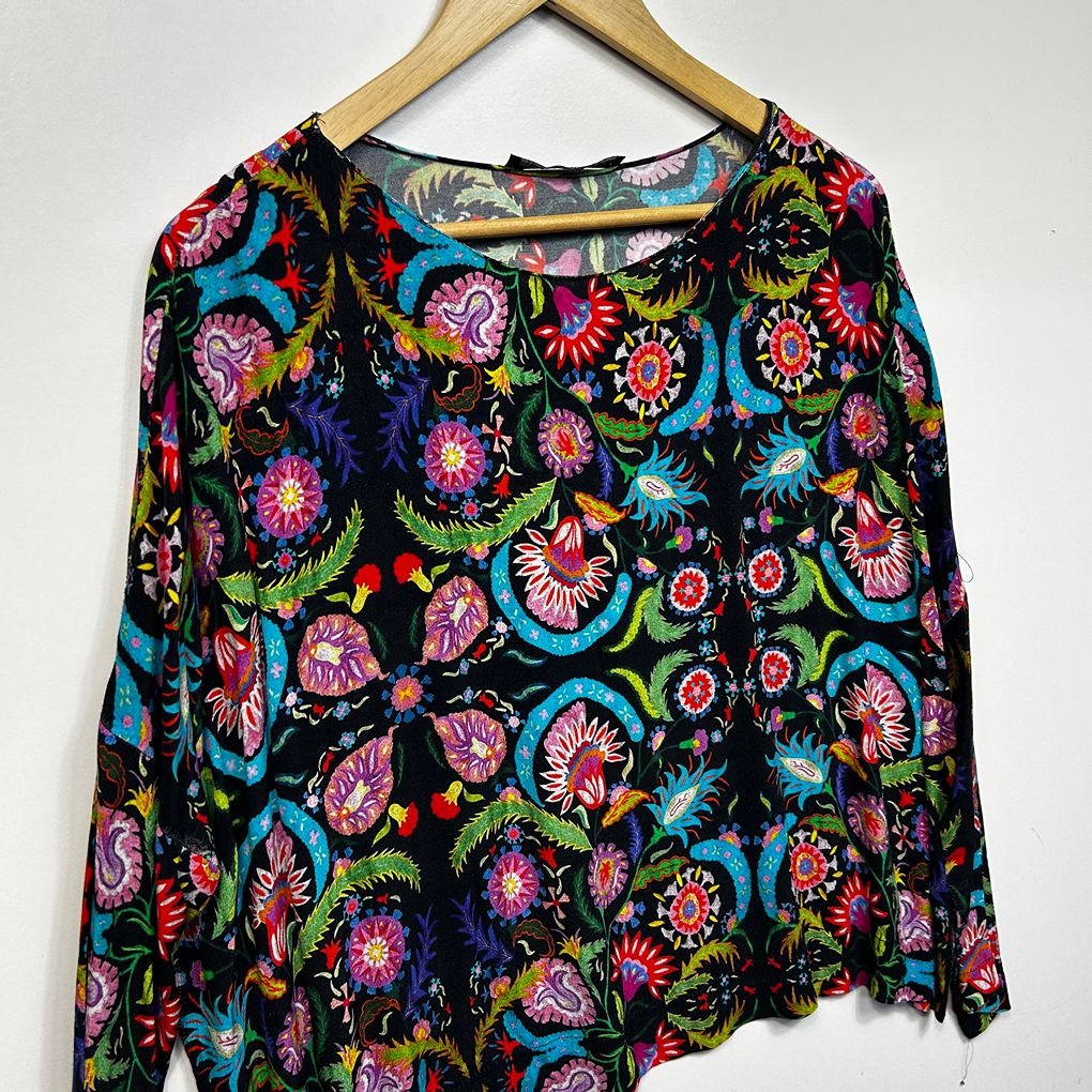Zara Black Long Sleeve Top - Size M-L