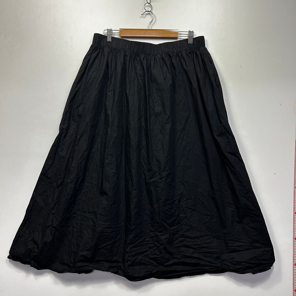 Henry Oscar Black Cotton Maxi Skirt - Size 18