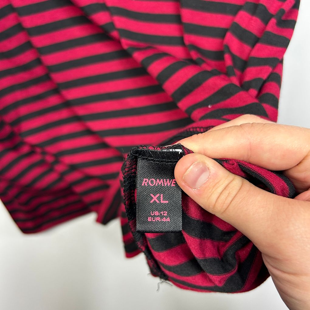 Romwe Red Striped Top - Size XL