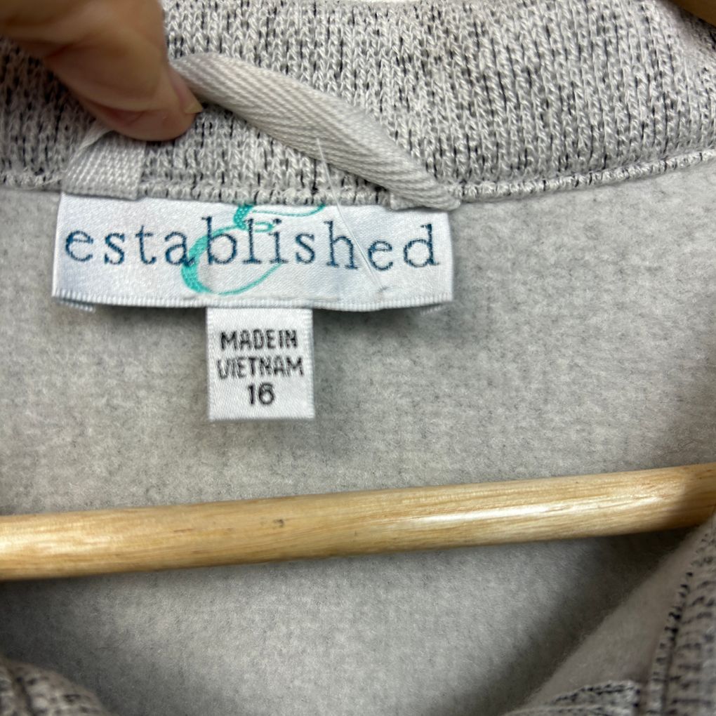 Established Grey Cotton Embroidered Jumper - Size 16
