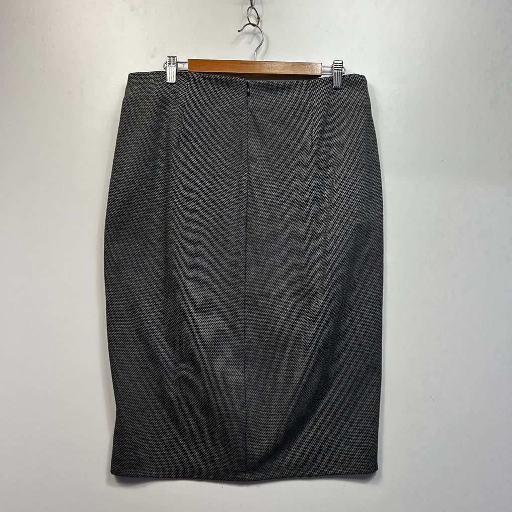 Sussan Grey Cotton Pencil Skirt - Size 16