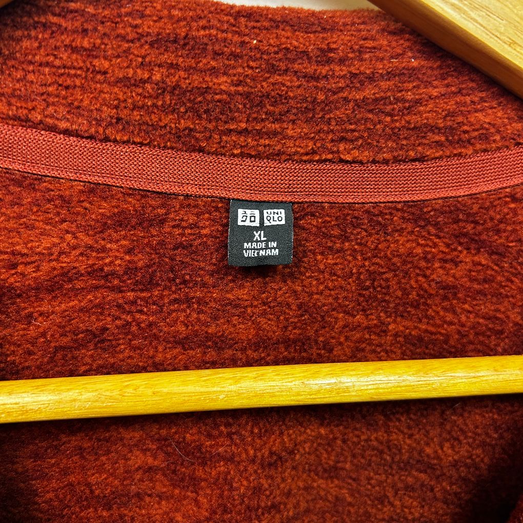 Uniqlo Rust Fleece Jumper Jacket - Size XL