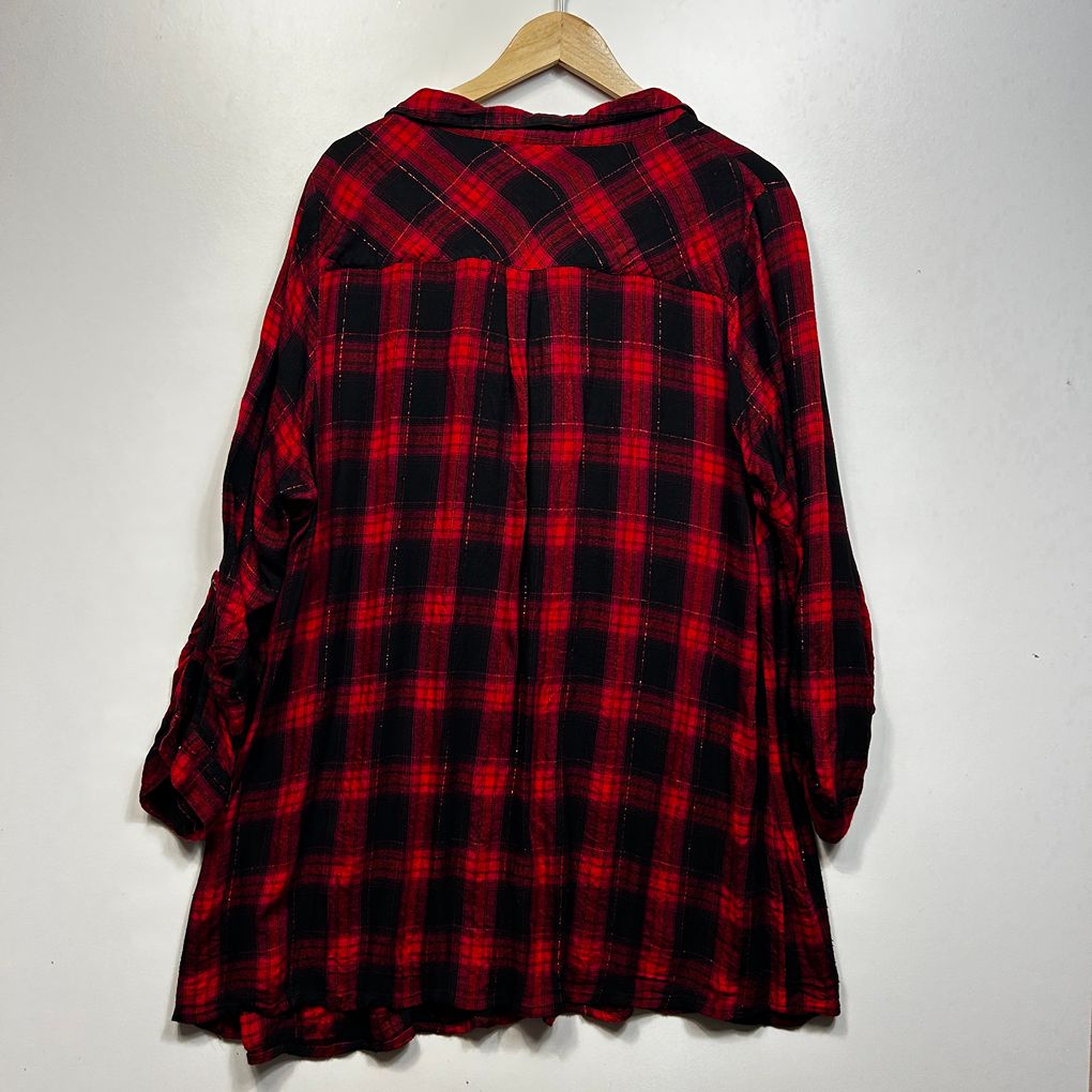 Yours Red and Black Check Shirt - Size 22-24