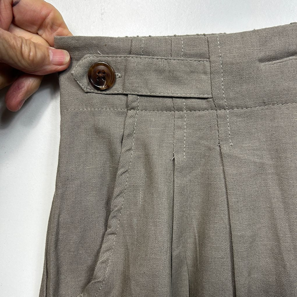 Autograph Mushroom Linen Wide Leg Crop Pants - Size 30
